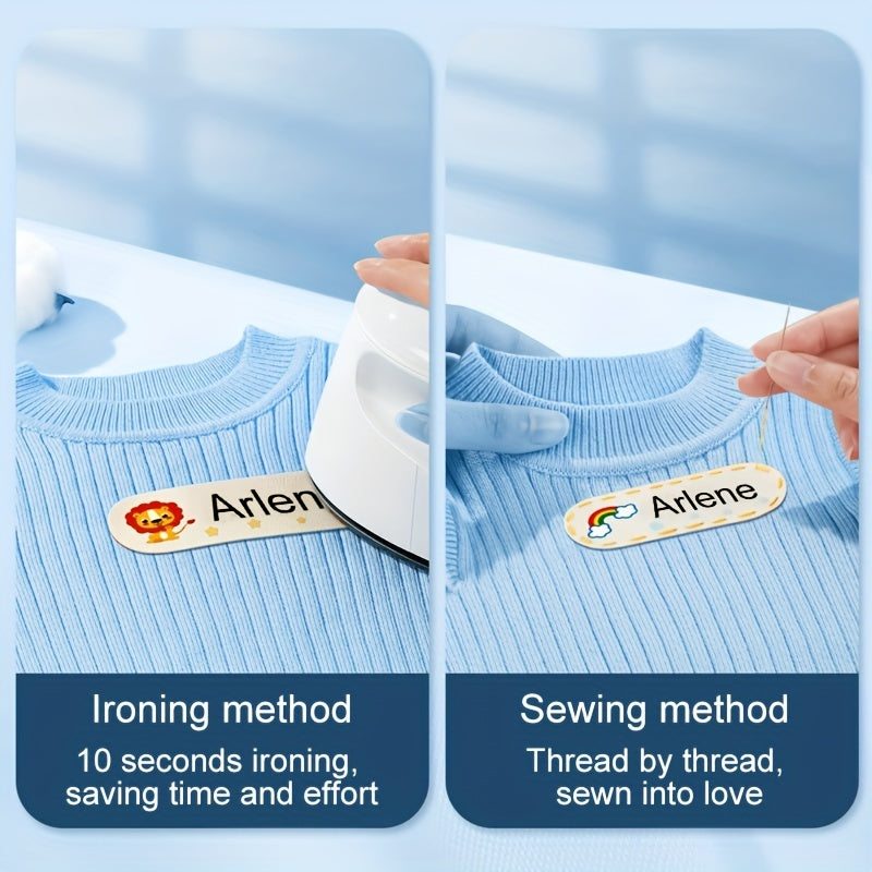 Personalized Iron-On Name Stickers for Clothes - 20-80pcs