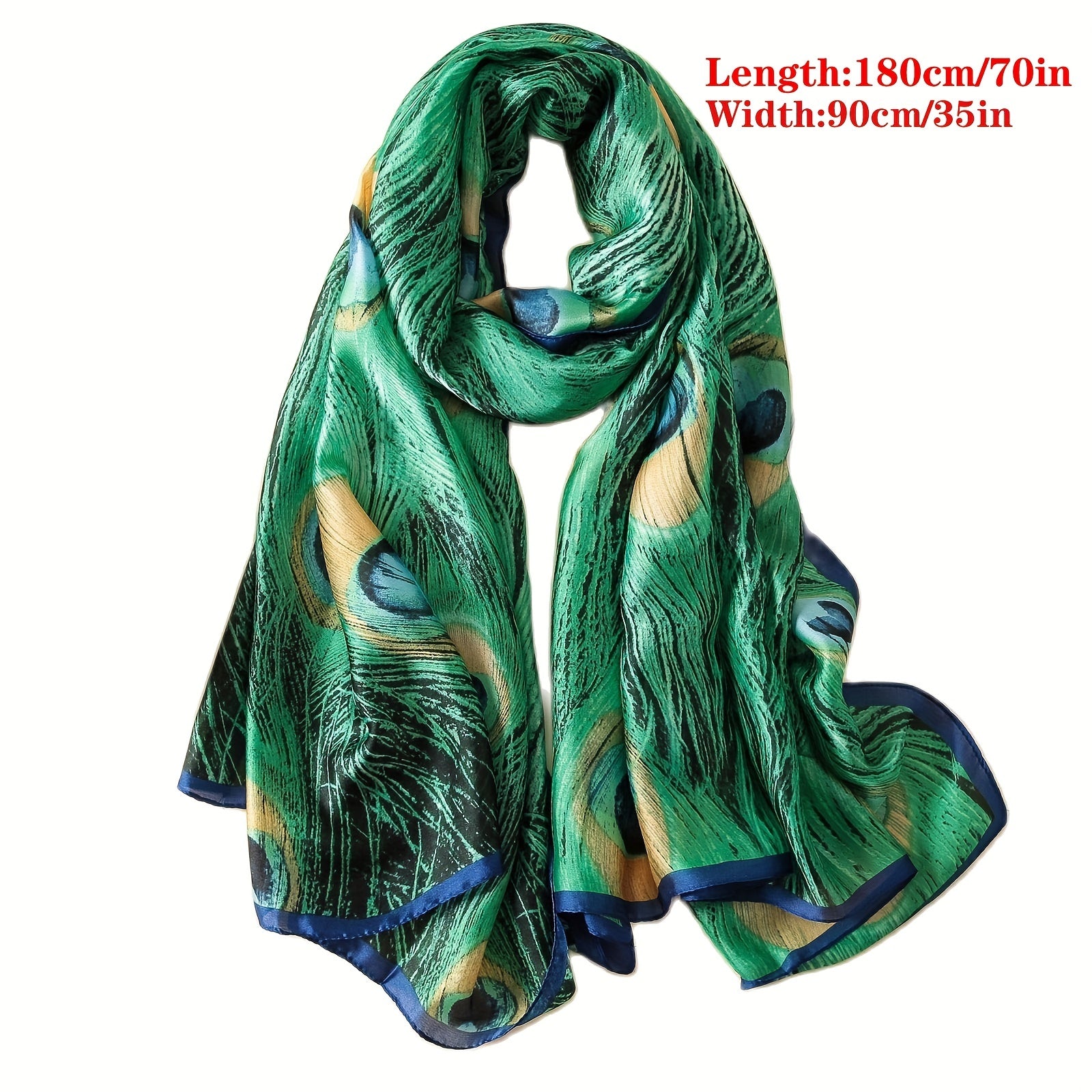 Mature Print Silk Scarf Soft Smooth Shawl Sunproof Beach Towel