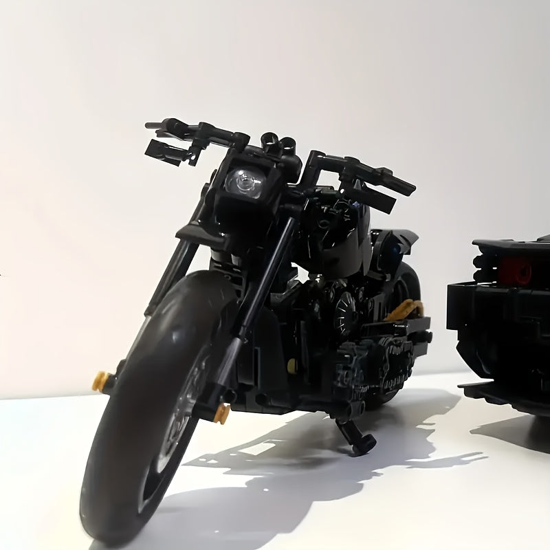 1000 pcs Retro Motorcycle Building Block Set Adult DIY Model Kit