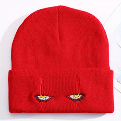 Men's Cartoon Scary Eyes Knit Beanie Hat