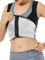 Polymer Sauna Vest Sweat Tank Top Shirt Zipper