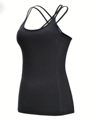 Round Neck Yoga Top Criss Cross Straps Activewear