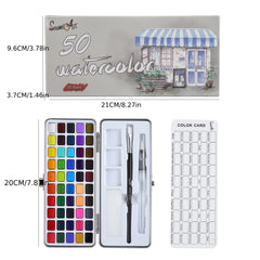 50 90 Colors Watercolor Paint Set Metal Box Pigments Watercolor Paper Supplies