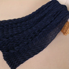 Pleated Voile Hijab Solid Scarf Casual Sunscreen Shawl Women Head Wrap Turban