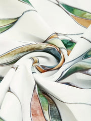 Plants Print Sleeveless Top V Neck High Stretch Top