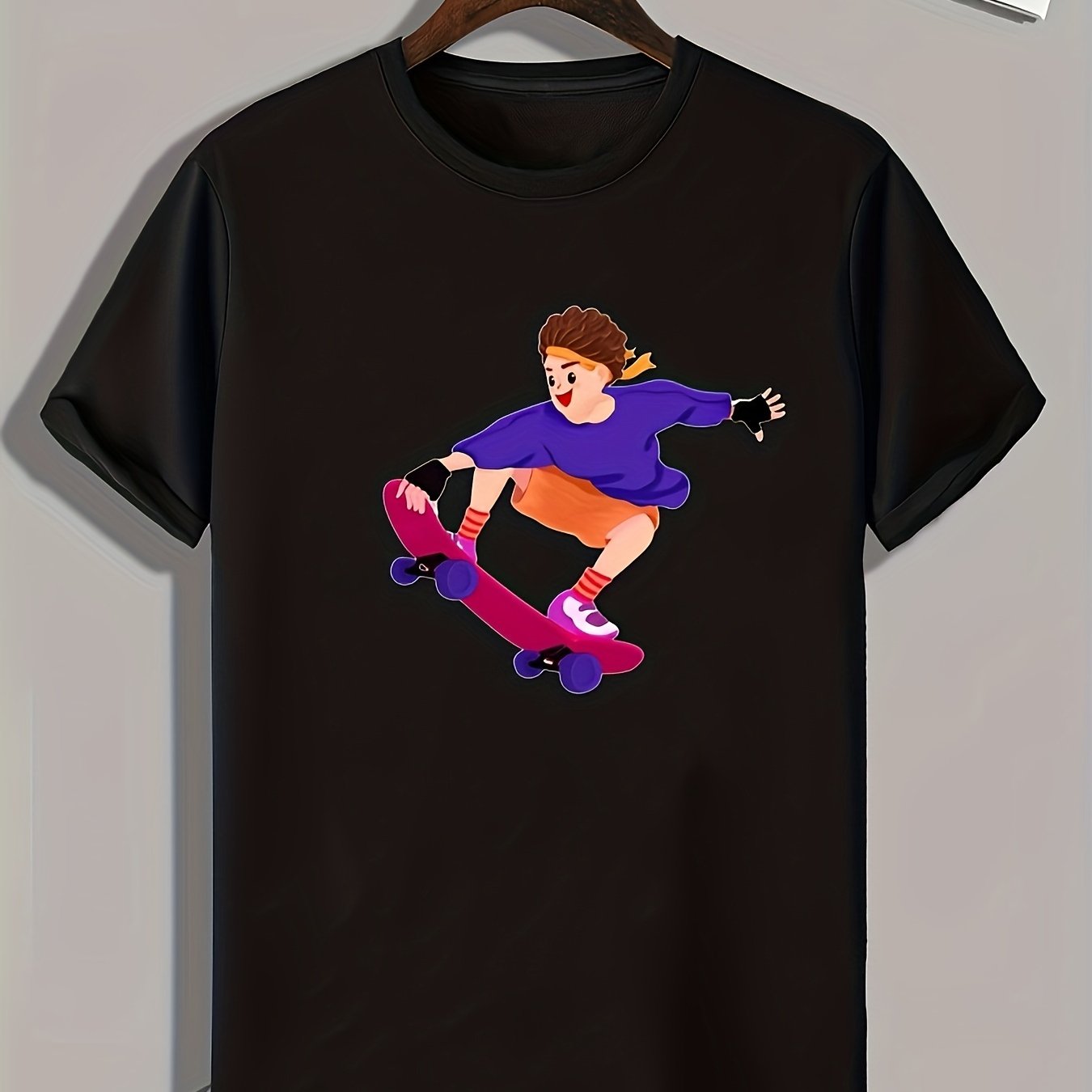 Skateboarding Print Men's Graphic T-shirt for Summer