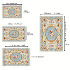 Vintage Floral Area Rug Soft and Non Slip Polyester Mat