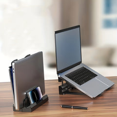 Adjustable Laptop Stand with Storage Rack