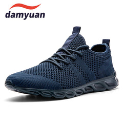 Men's Knit Shock Absorption Running Sneakers Anti Skid Casual Shoes