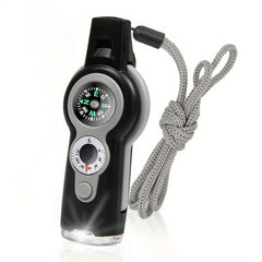 7 in 1 Emergency Survival Whistle Outdoor Safety with Lanyard