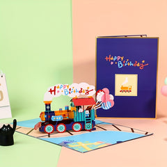 3D Birthday Train Greeting Card - Creative Birthday Gift