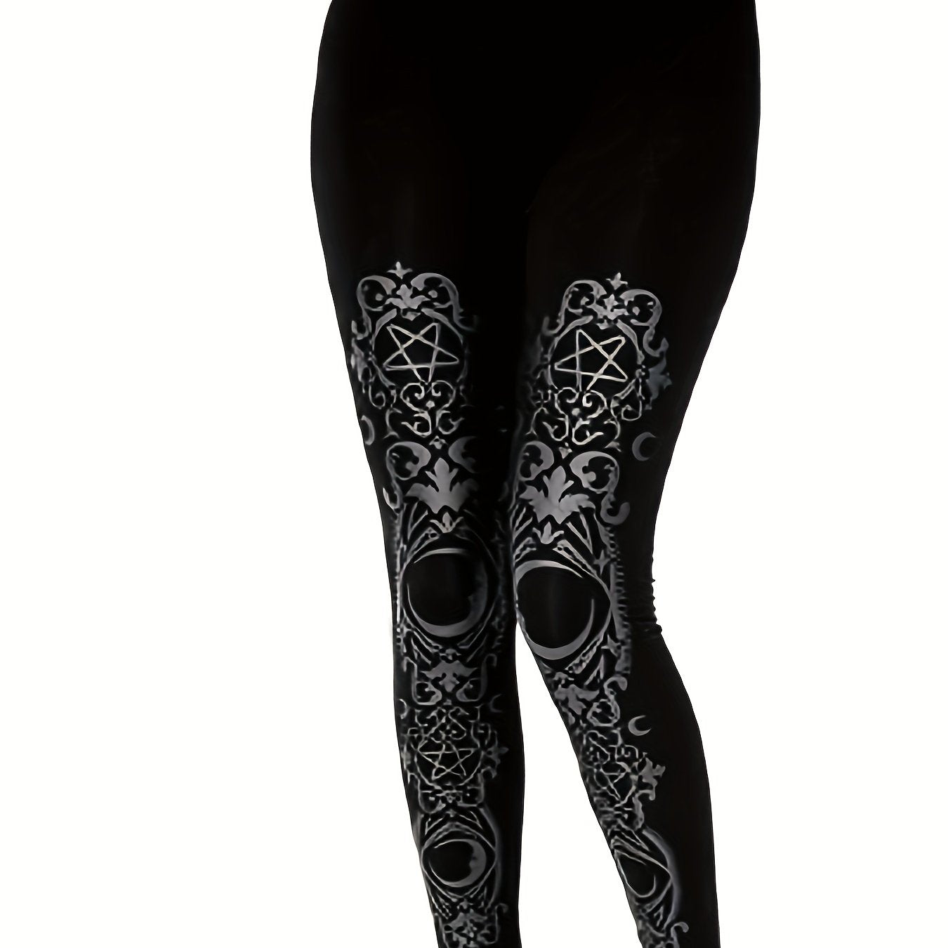 Gothic Leggings Women's Plus Graphic Print Slim Fit Leggings