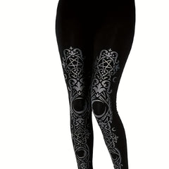 Gothic Leggings Women's Plus Graphic Print Slim Fit Leggings