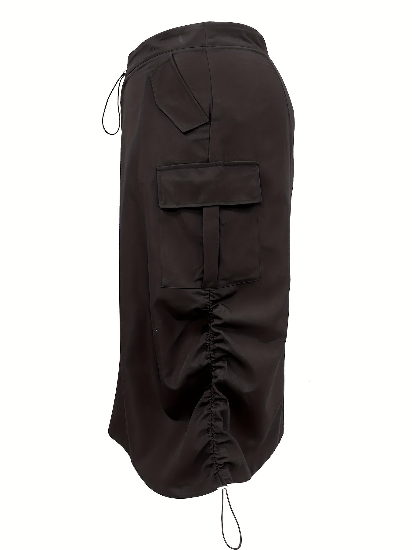 Y2k Side Ruched Cargo Maxi Skirt