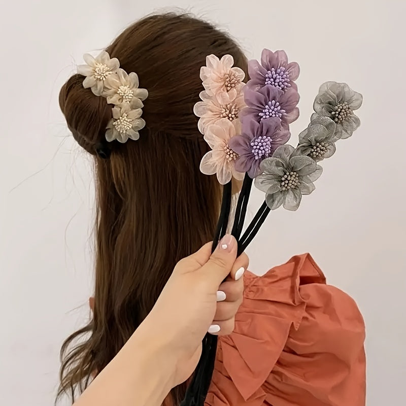 Flower Floral Hair Bun Maker Hair Ball Curler Hair Accessories