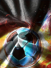 Football In Flame 3D Print Boy's T shirt Kids Casual Short Sleeve Summer Top