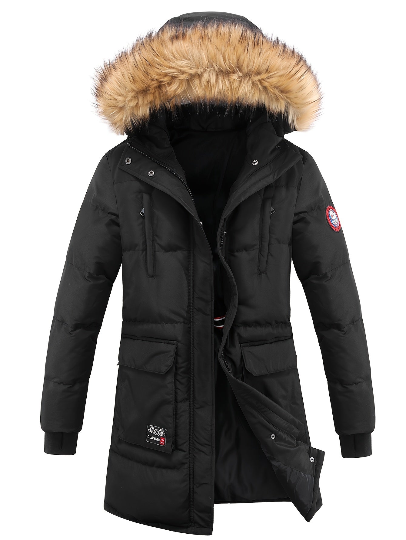 Women's Winter Down Jacket Faux Fur Collar Hooded Coat