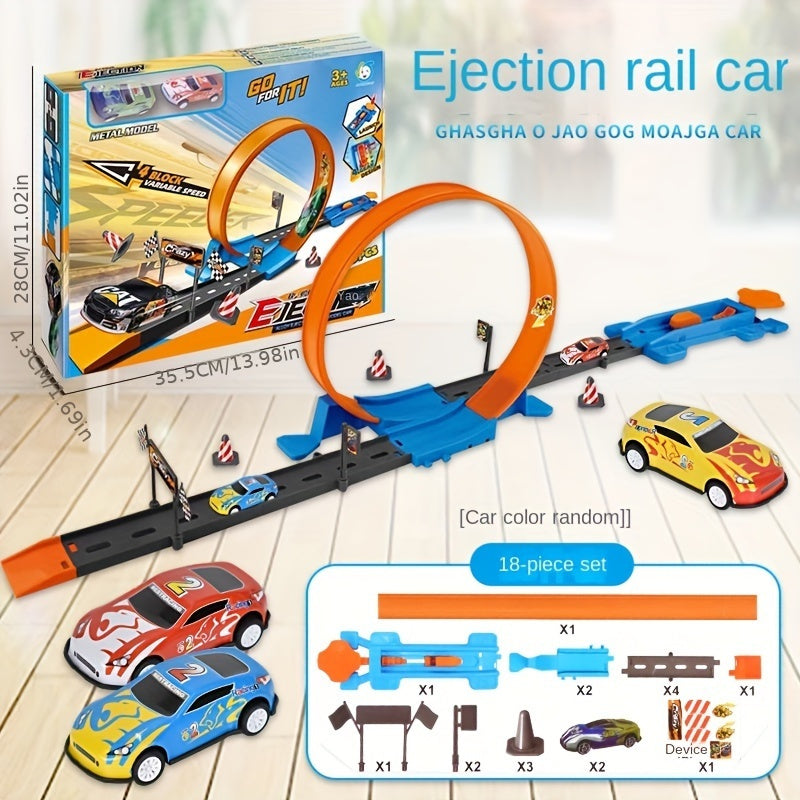 360 Rotating Racing Track Roller Coaster Set with 2 Cars