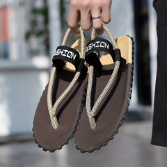 Men's Block Elastic Flip Flops Quick Drying Comfortable Thong Sandals