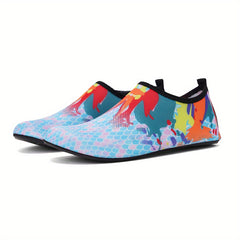 Women's Colorful Print Water Shoes Lightweight Non slip Beach Shoes