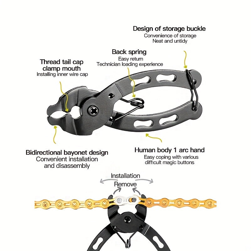 Bicycle Chain Quick Link Tool Carbon Steel Quick Release for Bike Repair