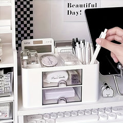 Two Tone Stationery Storage Box for Office Desk Holder