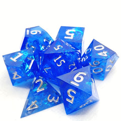 7pcs Resin Sided Dice Board Game Set, Sharp Resin Playing Game Dice