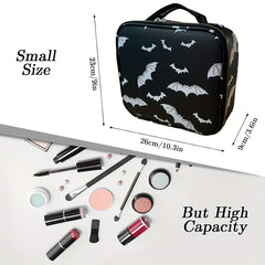 Bat Pattern Makeup Organizer Bag for Women