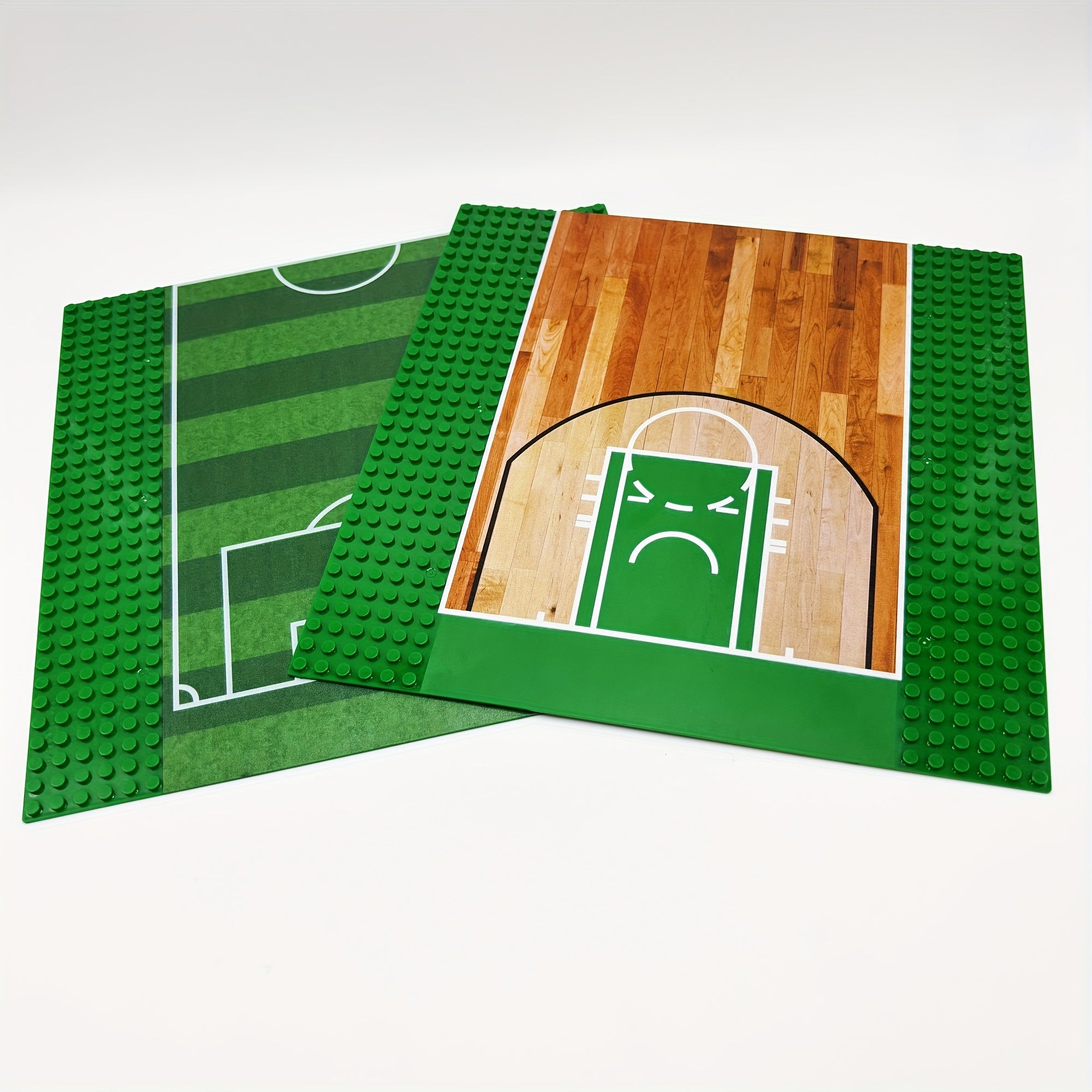 2pcs Building Blocks Basketball Soccer Field Baseboards 25x25 Durable ABS Gr