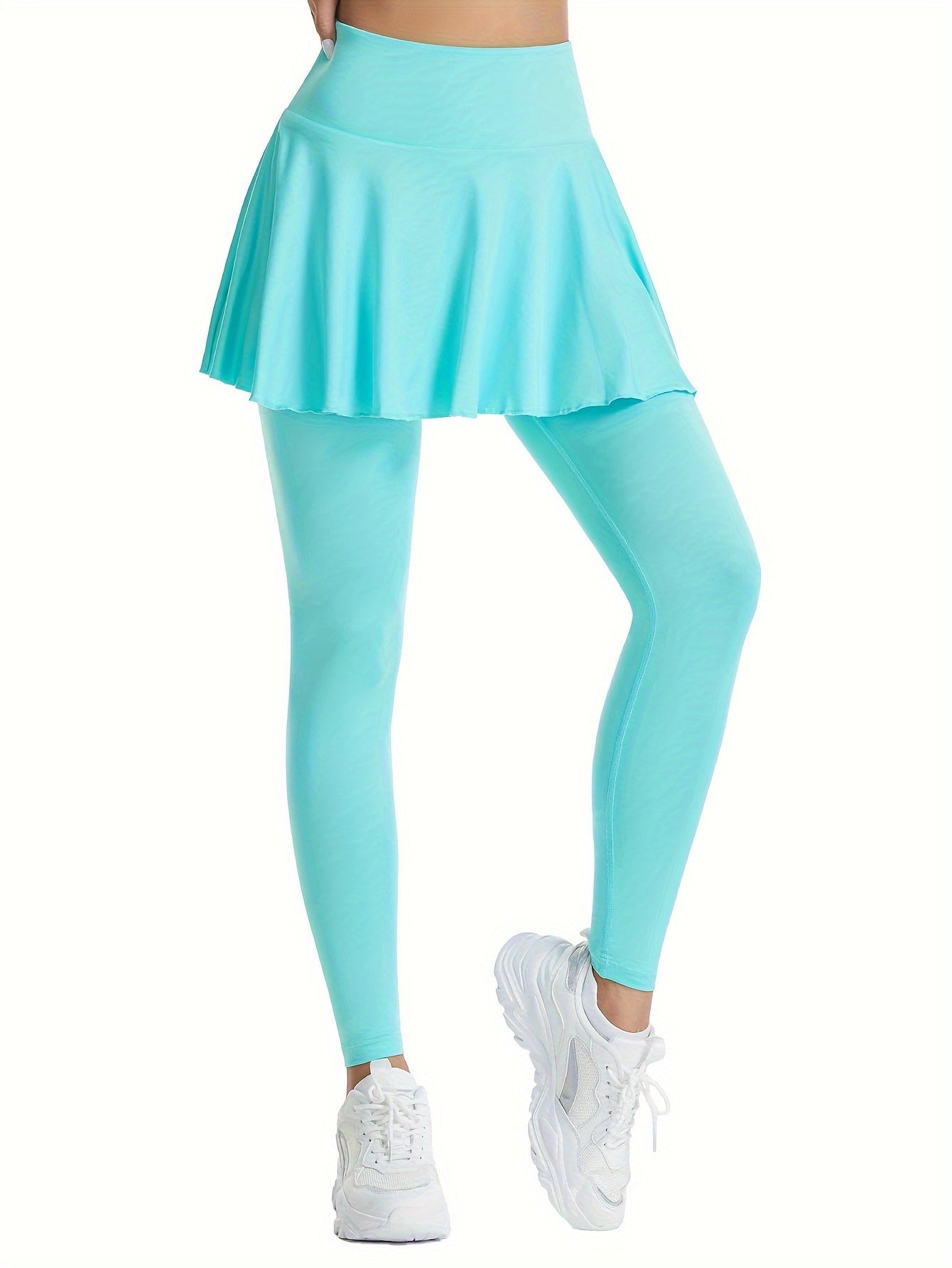 Pleated Yoga Running Skorts with Leggings Womens Activewear