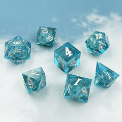 7pcs Liquid Core Dice Resin Mini Game Drinking Fun Dice Creative Tabletop