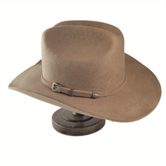 Western Mens Tweed Cowboy Hat Metal Buckle Autumn Winter Wool Retro Knight