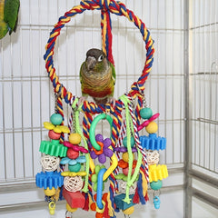 Colorful Chew Toys & Swing Perch for Parakeets Cockatiels Conures