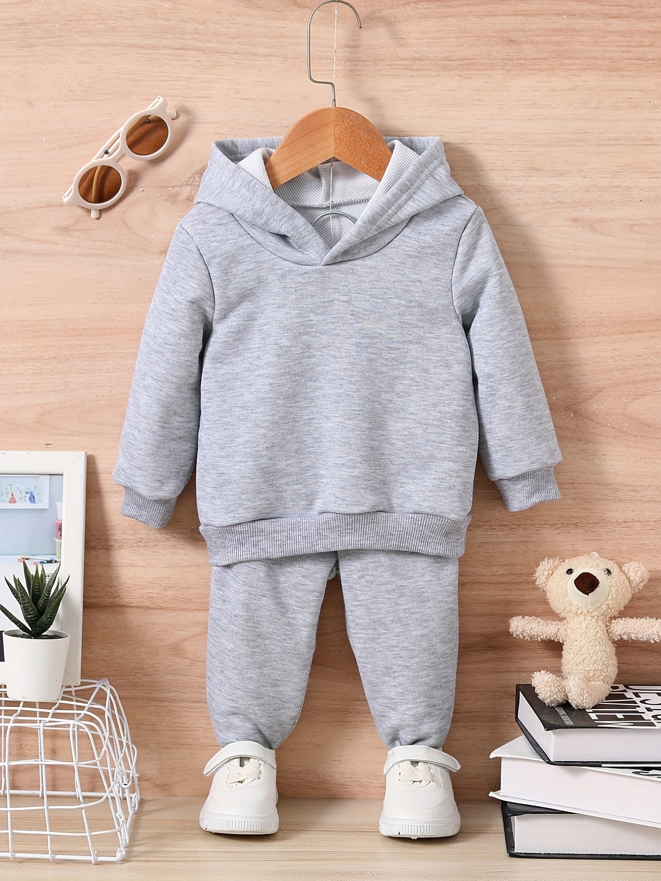 Kids Sweatshirt Hoodie Trousers Set 2pcs Jogger Outfits Boys Girls Athletic Swea