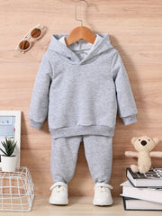 Kids Sweatshirt Hoodie Trousers Set 2pcs Jogger Outfits Boys Girls Athletic Swea