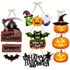 Halloween Party Decoration Pumpkin Bat Door Hanging Ghost Scene Charm