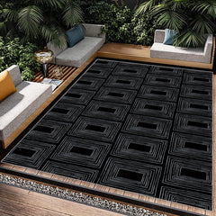 Non Slip Checkered Striped Carpet - Machine Washable Large Carpet for Daily Use
