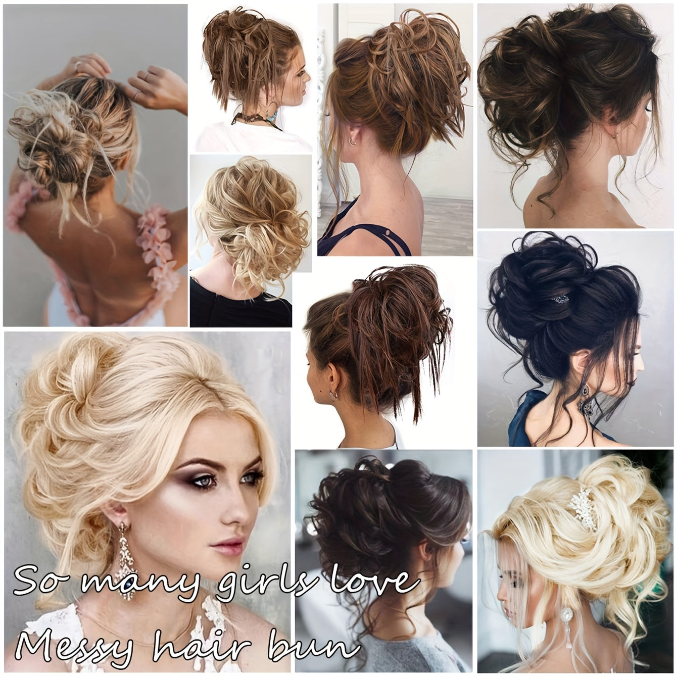 Messy Bun Hair Piece Extensions Elastic Band Ponytail Extensions