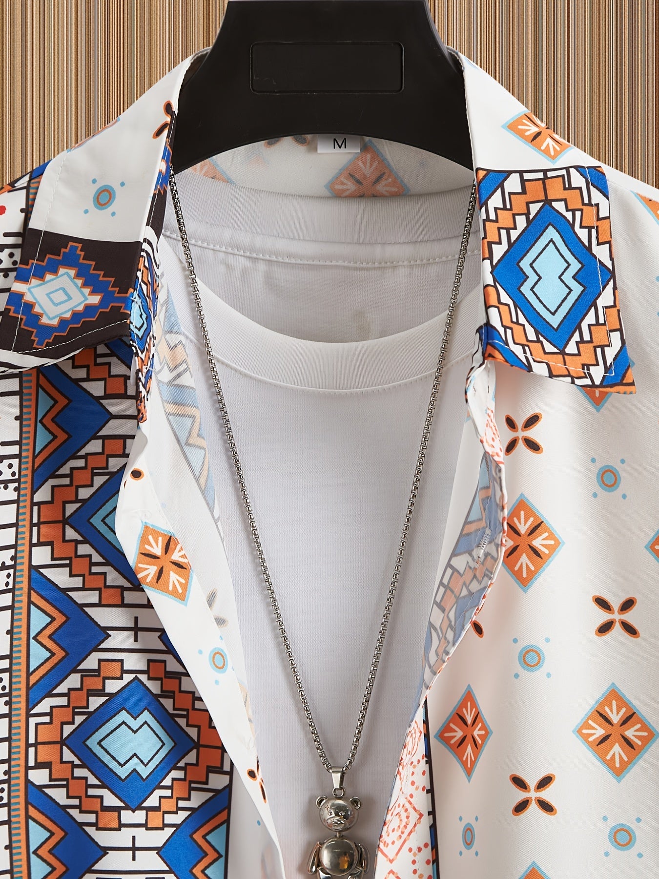 Bohemian Style Men's Short Sleeve Shirt for Summer Holiday