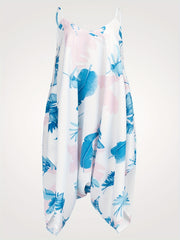 Tropical Print V Neck Cami Jumpsuit