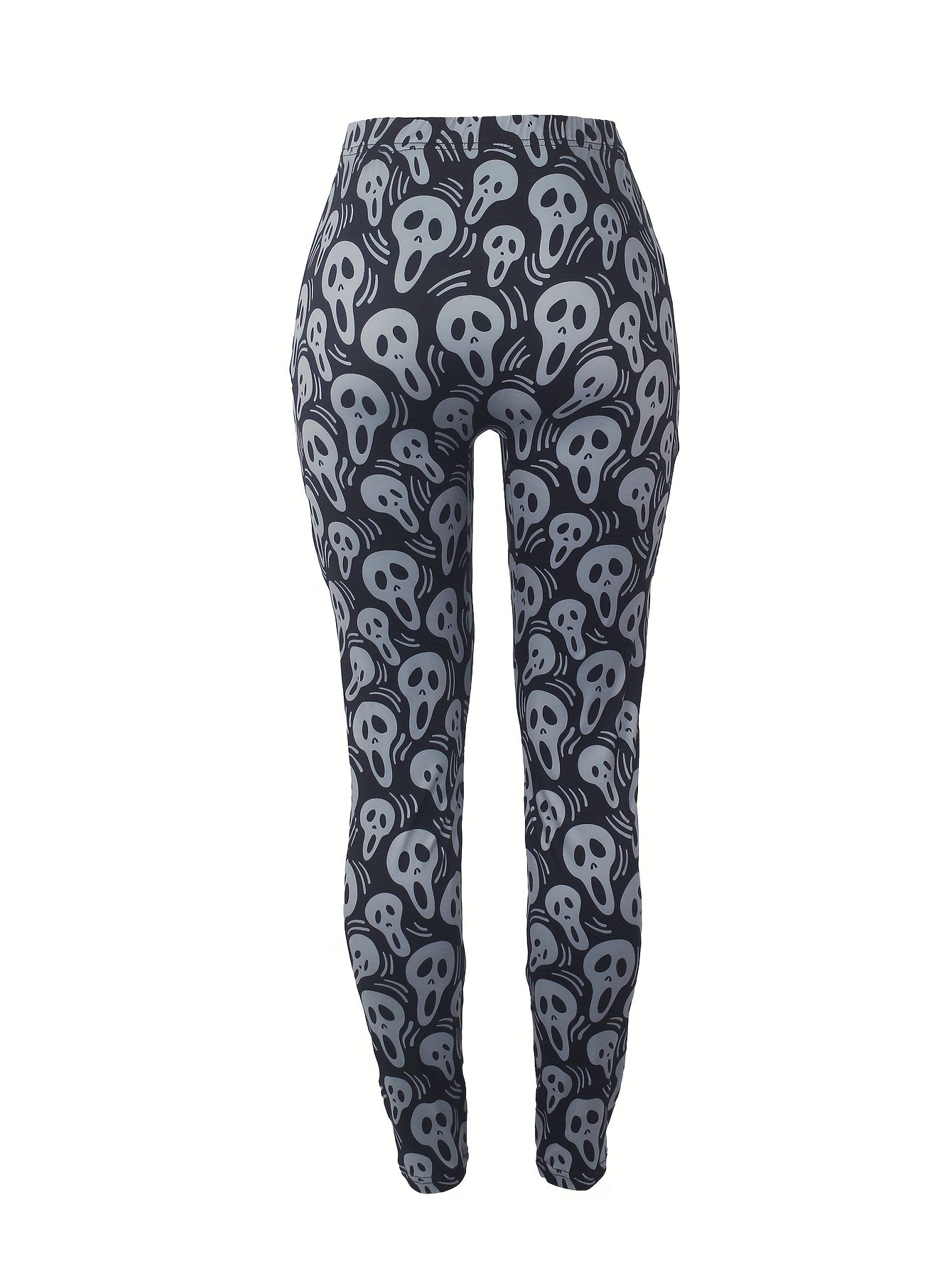 Funny Skull Print High Rise Leggings