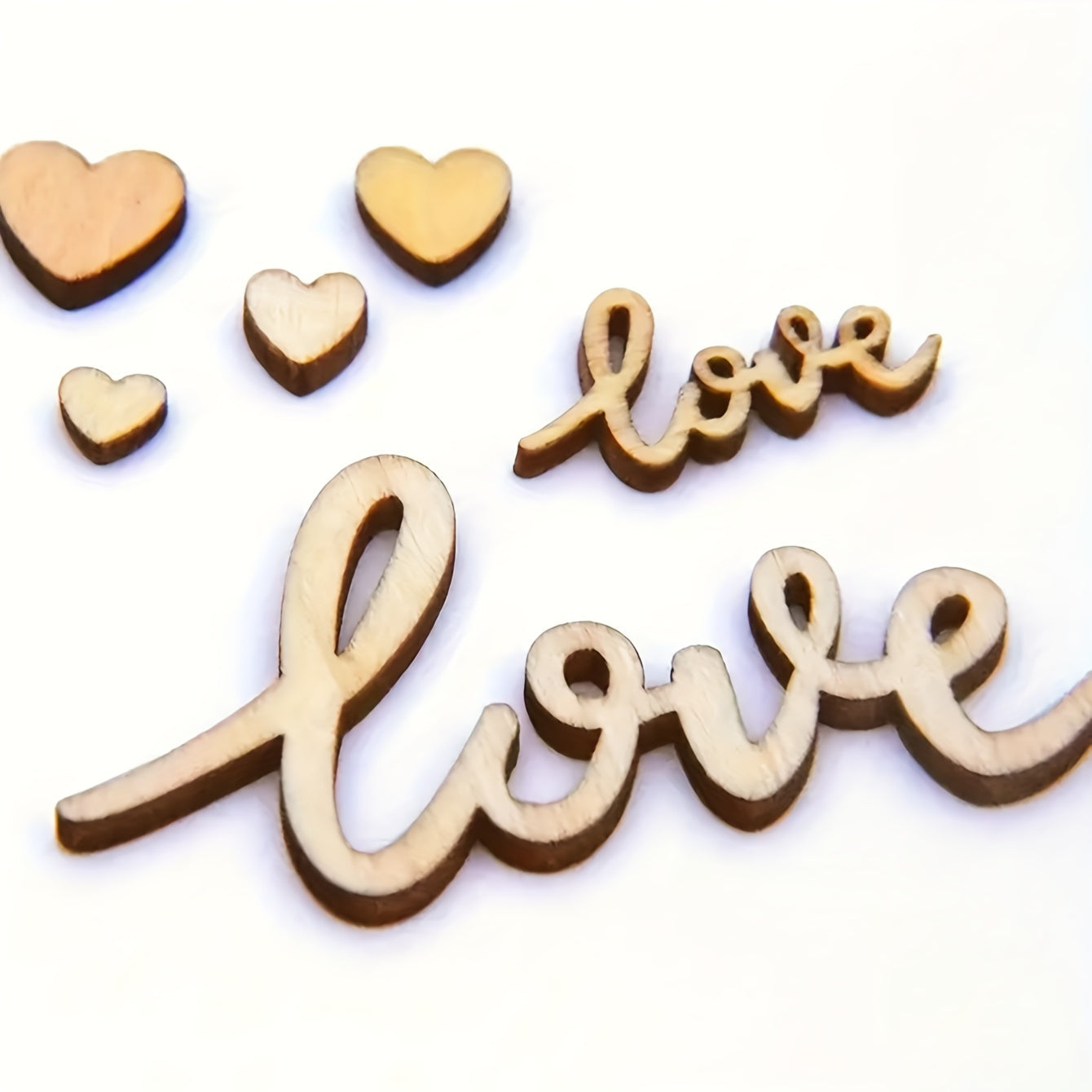100pcs Wooden Love Confetti Hearts Rustic Wedding Table Decorations DIY Crafts