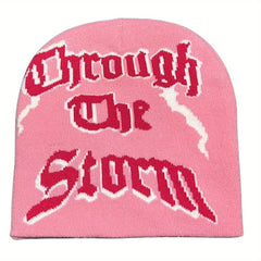 Colorful Gothic Lightning Bonnet Hat Knitted Skull Cap