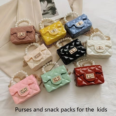 Argyle Faux Pearl Handle Mini Bag Shoulder Crossbody Chain Bag