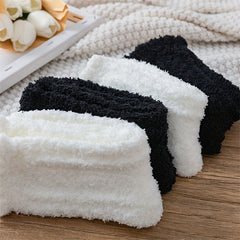 4 Pairs Fuzzy Socks Comfy & Warm Mid Tube Women's Stockings