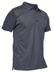 Sun Block Solid Golf Shirt Men's V Neck Pullover T Shirt Short Sleeve
