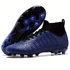 Men's High Top Football Cleat With Spikes Non Slip PU Leather