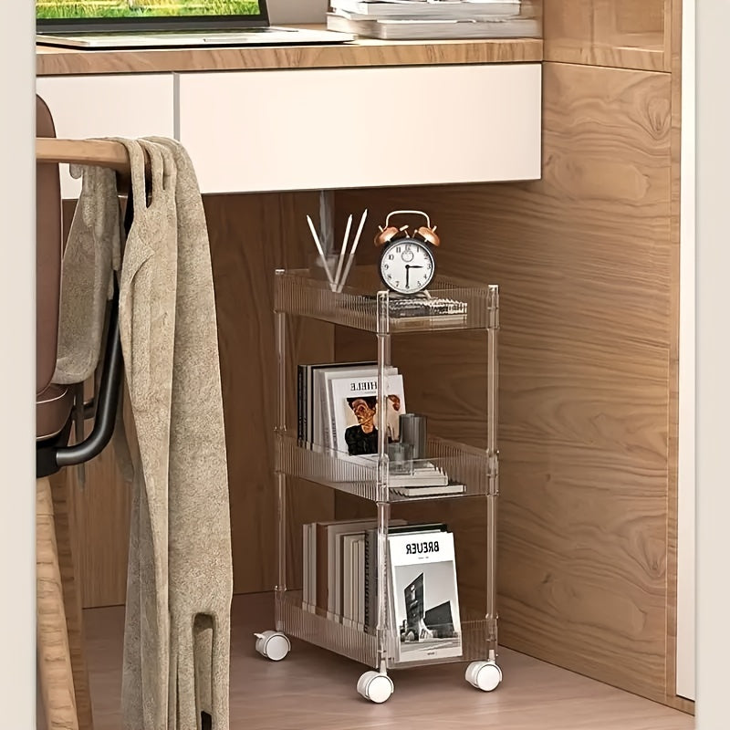 Acrylic Snack Trolley Dorm Bookshelf Bathroom Storage Rack