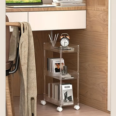 Acrylic Snack Trolley Dorm Bookshelf Bathroom Storage Rack