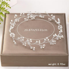 Silver Pearl Bridal Headpiece Rhinestones Headband Hair Accessories
